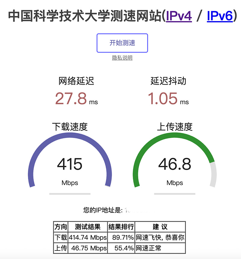 中国科学技术大学测速网站